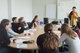 Start des Workshops Wortregie mit Prof. Sabine Breitsameter mit Studierenden des ATW Gießen, der HfG Offenbach und der KH Kassel.