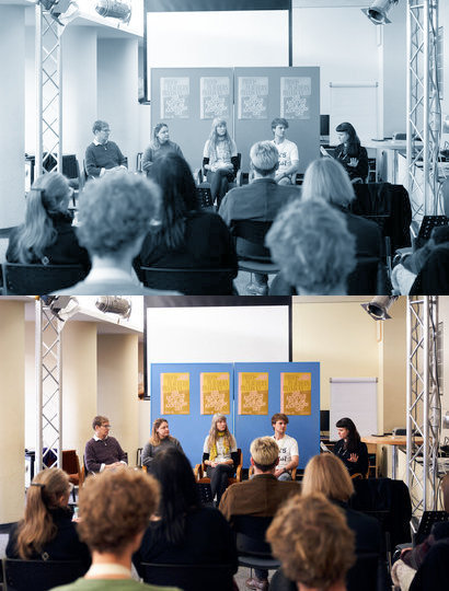 Paneldiskussion mit Publikum. Foto: Nicolas Wefers/ 40. Kasseler Dokfest